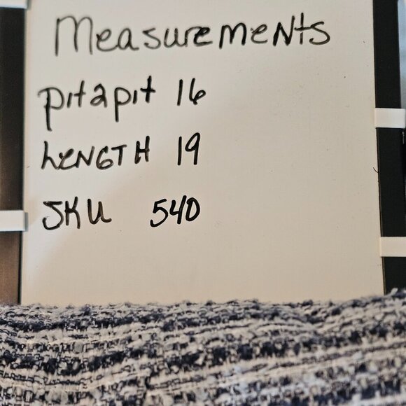 ECRU cropped Jacket Sz XS Denim, Tweed and Fringed - Picture 10 of 10